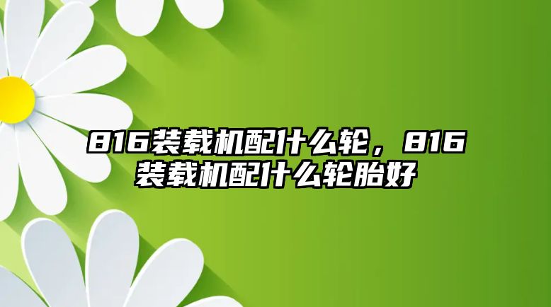 816裝載機(jī)配什么輪，816裝載機(jī)配什么輪胎好