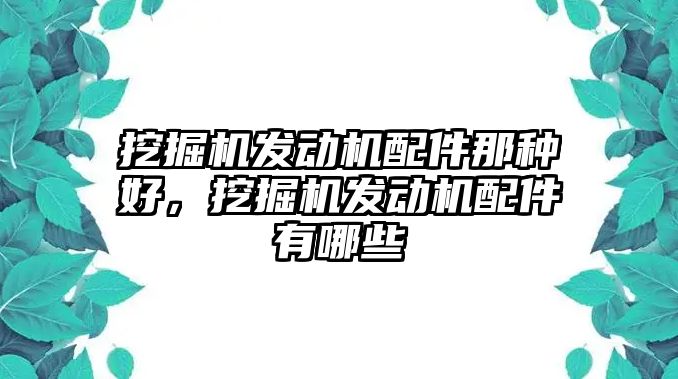 挖掘機發(fā)動機配件那種好，挖掘機發(fā)動機配件有哪些