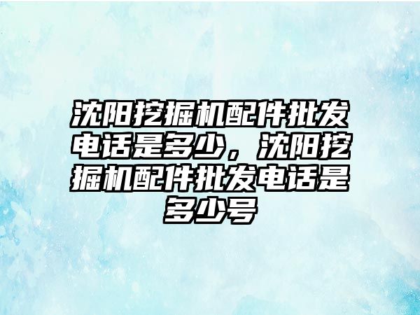 沈陽挖掘機配件批發(fā)電話是多少，沈陽挖掘機配件批發(fā)電話是多少號