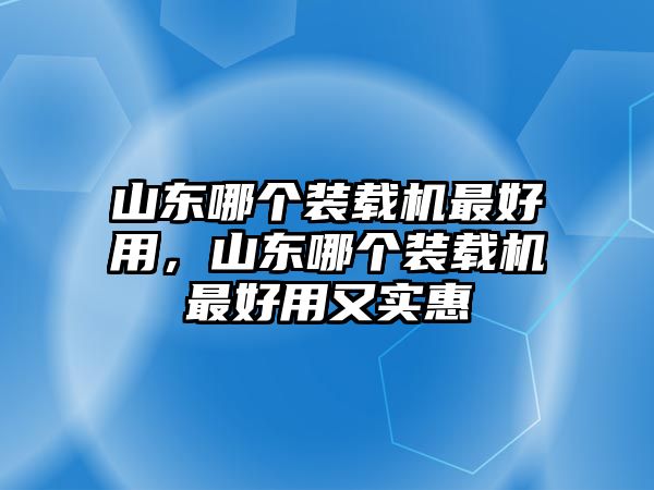 山東哪個(gè)裝載機(jī)最好用，山東哪個(gè)裝載機(jī)最好用又實(shí)惠