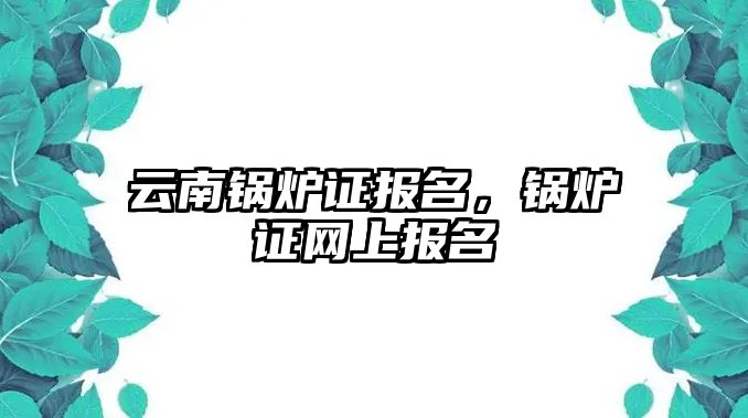 云南鍋爐證報(bào)名，鍋爐證網(wǎng)上報(bào)名