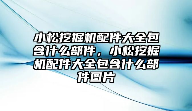 小松挖掘機(jī)配件大全包含什么部件，小松挖掘機(jī)配件大全包含什么部件圖片