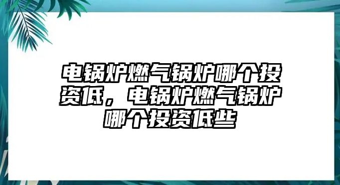 電鍋爐燃?xì)忮仩t哪個投資低，電鍋爐燃?xì)忮仩t哪個投資低些