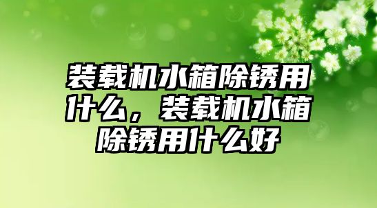 裝載機水箱除銹用什么，裝載機水箱除銹用什么好