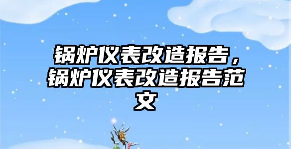 鍋爐儀表改造報告，鍋爐儀表改造報告范文