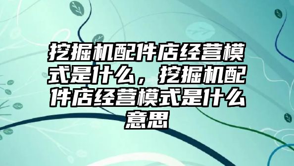 挖掘機配件店經營模式是什么，挖掘機配件店經營模式是什么意思