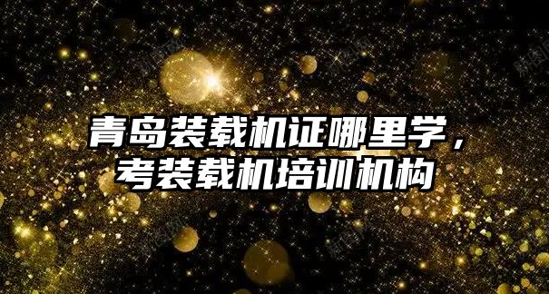 青島裝載機證哪里學，考裝載機培訓機構(gòu)