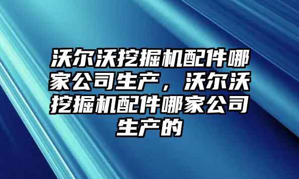 沃爾沃挖掘機配件哪家公司生產(chǎn)，沃爾沃挖掘機配件哪家公司生產(chǎn)的