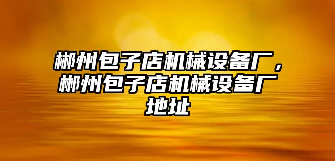 郴州包子店機械設(shè)備廠，郴州包子店機械設(shè)備廠地址