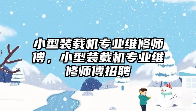 小型裝載機(jī)專業(yè)維修師傅，小型裝載機(jī)專業(yè)維修師傅招聘