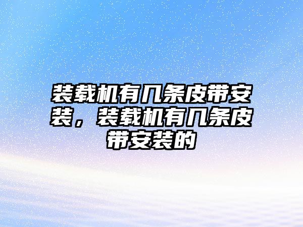 裝載機有幾條皮帶安裝，裝載機有幾條皮帶安裝的