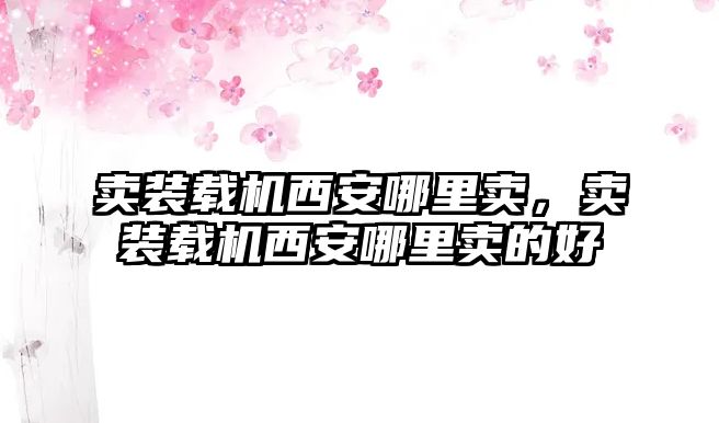 賣裝載機(jī)西安哪里賣，賣裝載機(jī)西安哪里賣的好