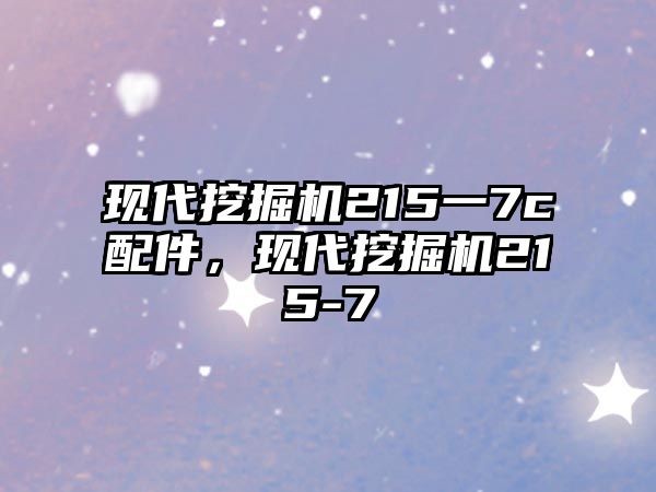 現代挖掘機215一7c配件，現代挖掘機215-7