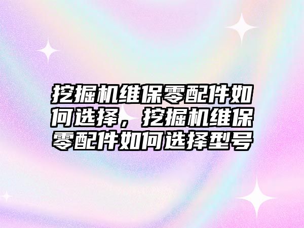 挖掘機(jī)維保零配件如何選擇，挖掘機(jī)維保零配件如何選擇型號(hào)