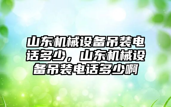 山東機(jī)械設(shè)備吊裝電話多少，山東機(jī)械設(shè)備吊裝電話多少啊