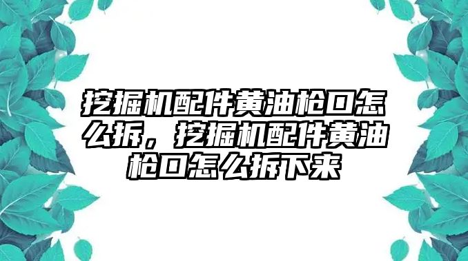 挖掘機配件黃油槍口怎么拆，挖掘機配件黃油槍口怎么拆下來