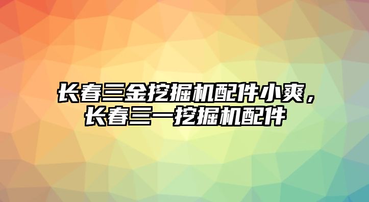 長(zhǎng)春三金挖掘機(jī)配件小爽，長(zhǎng)春三一挖掘機(jī)配件