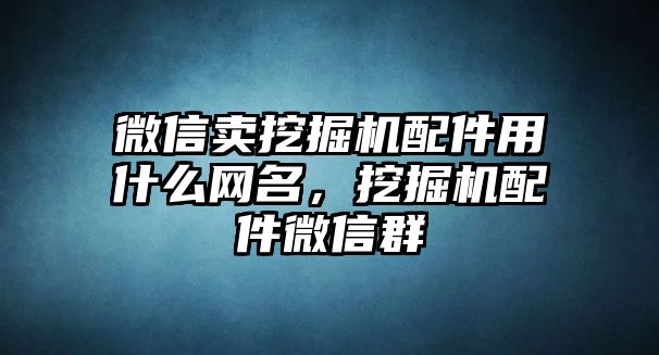 微信賣挖掘機配件用什么網(wǎng)名，挖掘機配件微信群