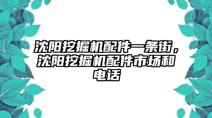 沈陽(yáng)挖掘機(jī)配件一條街，沈陽(yáng)挖掘機(jī)配件市場(chǎng)和電話(huà)