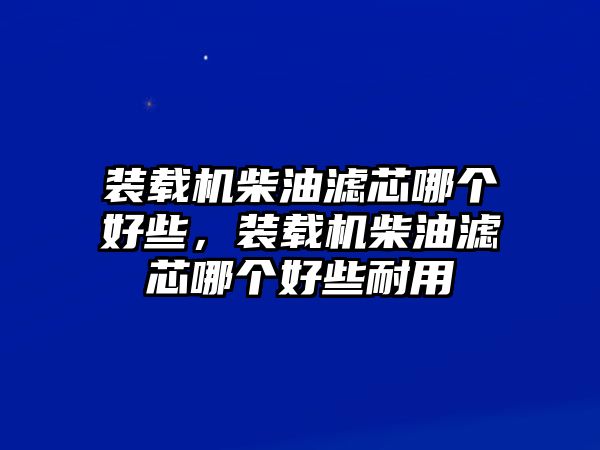 裝載機柴油濾芯哪個好些，裝載機柴油濾芯哪個好些耐用