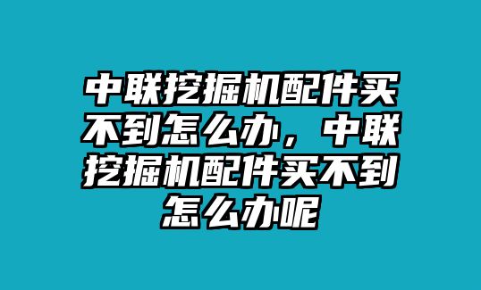 中聯(lián)挖掘機(jī)配件買(mǎi)不到怎么辦，中聯(lián)挖掘機(jī)配件買(mǎi)不到怎么辦呢