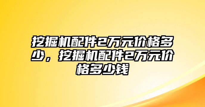 挖掘機配件2萬元價格多少，挖掘機配件2萬元價格多少錢