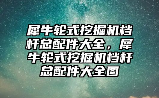 犀牛輪式挖掘機(jī)檔桿總配件大全，犀牛輪式挖掘機(jī)檔桿總配件大全圖