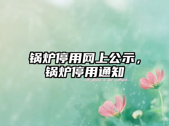 鍋爐停用網(wǎng)上公示，鍋爐停用通知