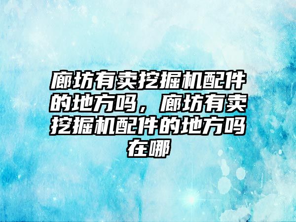 廊坊有賣挖掘機(jī)配件的地方嗎，廊坊有賣挖掘機(jī)配件的地方嗎在哪