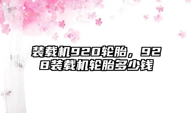 裝載機920輪胎，928裝載機輪胎多少錢