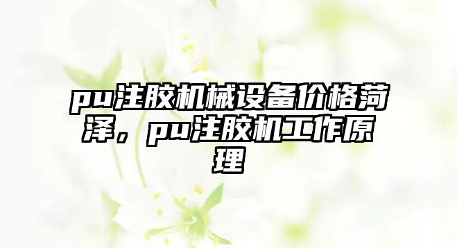 pu注膠機(jī)械設(shè)備價(jià)格菏澤，pu注膠機(jī)工作原理