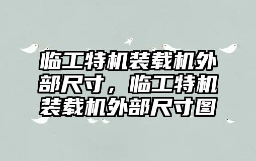 臨工特機裝載機外部尺寸，臨工特機裝載機外部尺寸圖