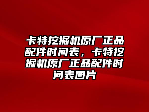 卡特挖掘機原廠正品配件時間表，卡特挖掘機原廠正品配件時間表圖片