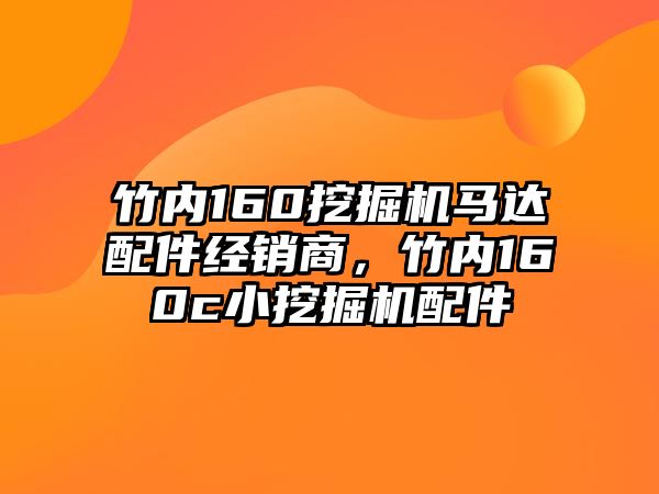 竹內160挖掘機馬達配件經銷商，竹內160c小挖掘機配件