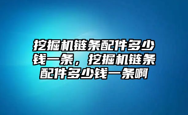 挖掘機(jī)鏈條配件多少錢一條，挖掘機(jī)鏈條配件多少錢一條啊