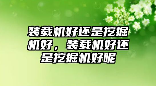 裝載機好還是挖掘機好，裝載機好還是挖掘機好呢