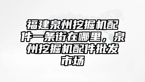 福建泉州挖掘機(jī)配件一條街在哪里，泉州挖掘機(jī)配件批發(fā)市場