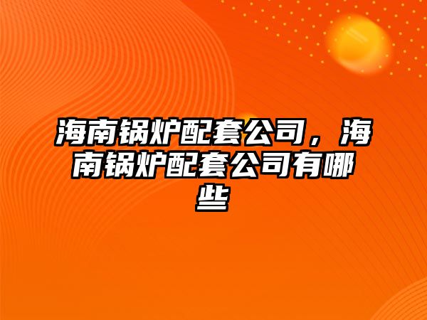 海南鍋爐配套公司，海南鍋爐配套公司有哪些