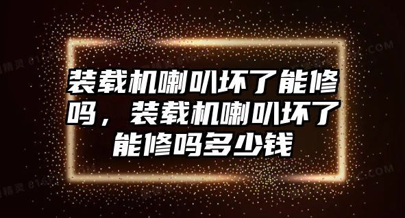 裝載機(jī)喇叭壞了能修嗎，裝載機(jī)喇叭壞了能修嗎多少錢