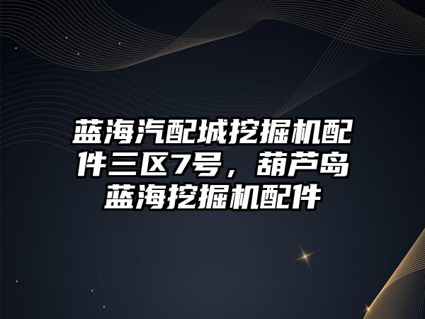 藍海汽配城挖掘機配件三區(qū)7號，葫蘆島藍海挖掘機配件