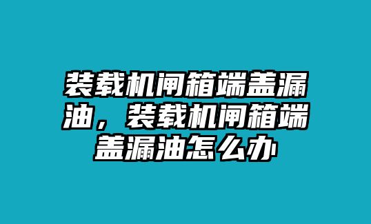 裝載機(jī)閘箱端蓋漏油，裝載機(jī)閘箱端蓋漏油怎么辦