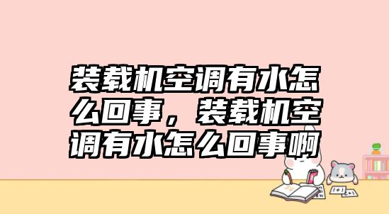 裝載機(jī)空調(diào)有水怎么回事，裝載機(jī)空調(diào)有水怎么回事啊