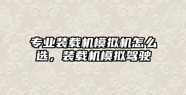 專業(yè)裝載機模擬機怎么選，裝載機模擬駕駛