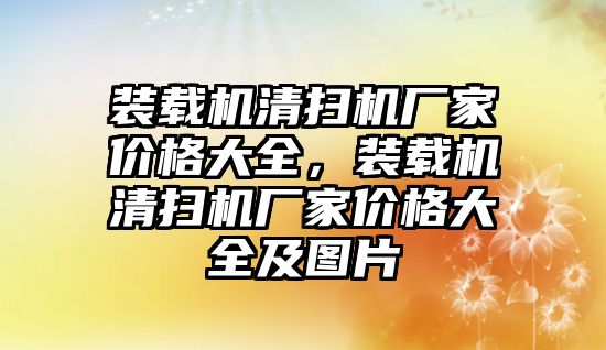 裝載機清掃機廠家價格大全，裝載機清掃機廠家價格大全及圖片