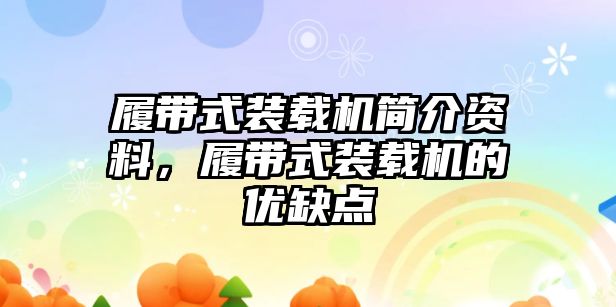 履帶式裝載機(jī)簡(jiǎn)介資料，履帶式裝載機(jī)的優(yōu)缺點(diǎn)