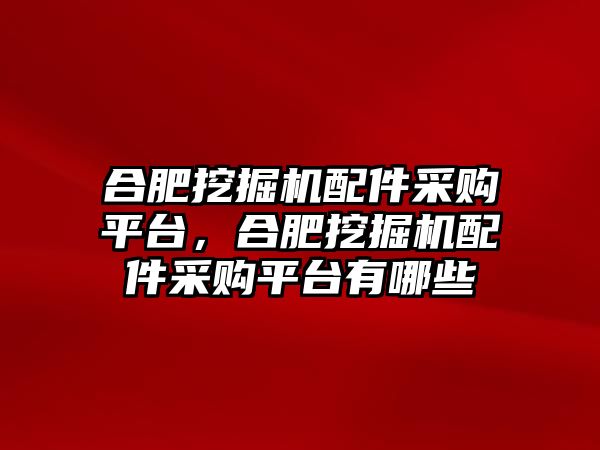 合肥挖掘機配件采購平臺，合肥挖掘機配件采購平臺有哪些