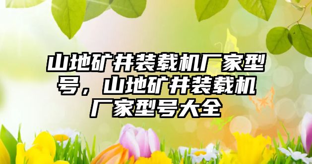 山地礦井裝載機廠家型號，山地礦井裝載機廠家型號大全