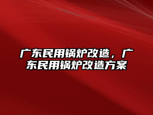 廣東民用鍋爐改造，廣東民用鍋爐改造方案