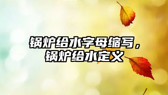 鍋爐給水字母縮寫，鍋爐給水定義