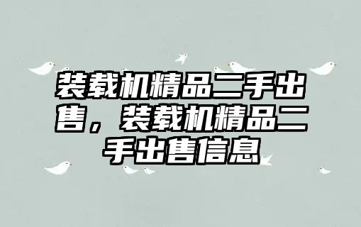 裝載機精品二手出售，裝載機精品二手出售信息